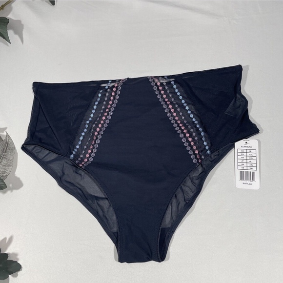 NWT Elomi [ XXL ] Matilda Embellished Briefs in Unicorn‎ Blue/Grey - Picture 4 of 11